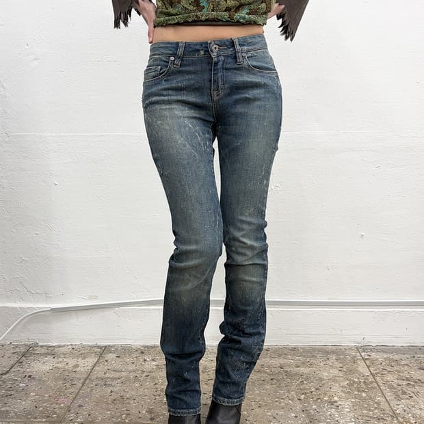 휴고 보스 오렌지탭 워싱 데님팬츠