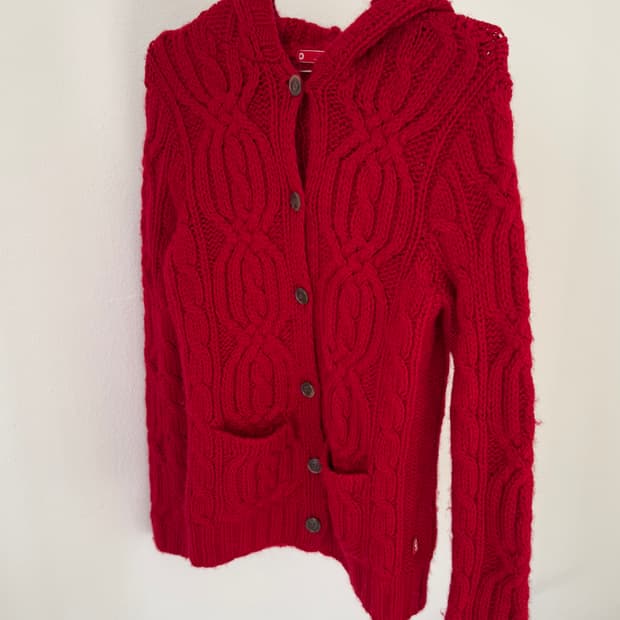 빈티지 니트 후디 가디건