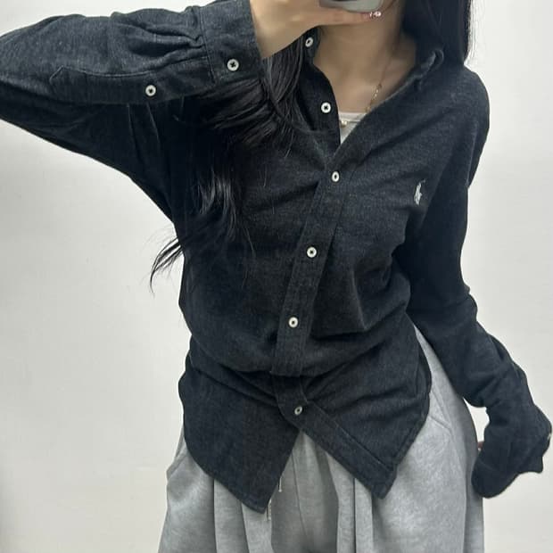 폴로 랄프로렌 그레이 케이블 크루넥 니트(M)