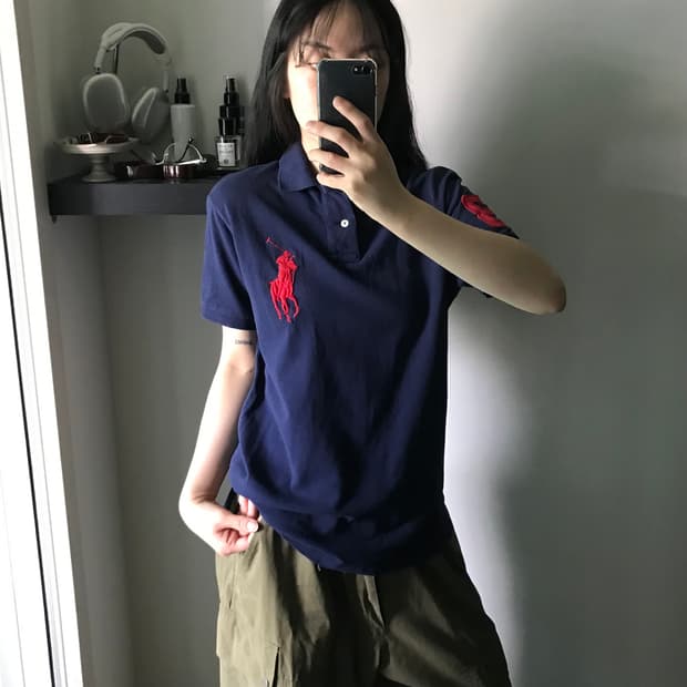 폴로 랄프로렌 빅 포니 로고 네이비 카라티
