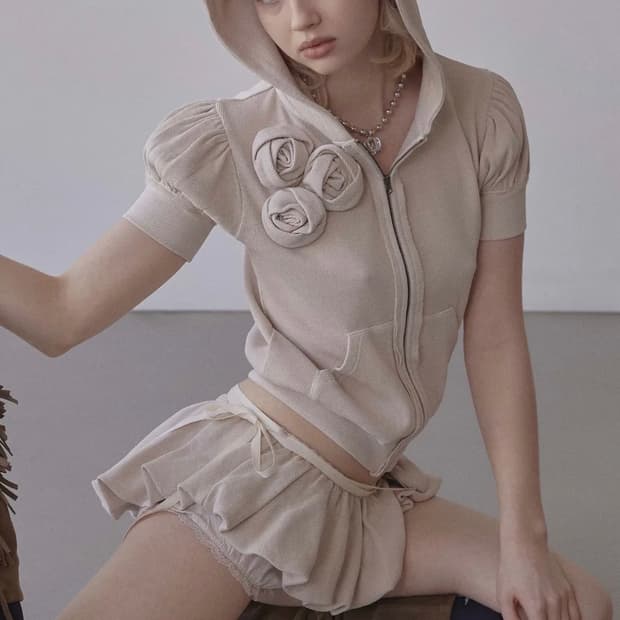 스컬프터 로즈 후드 집업 Raw