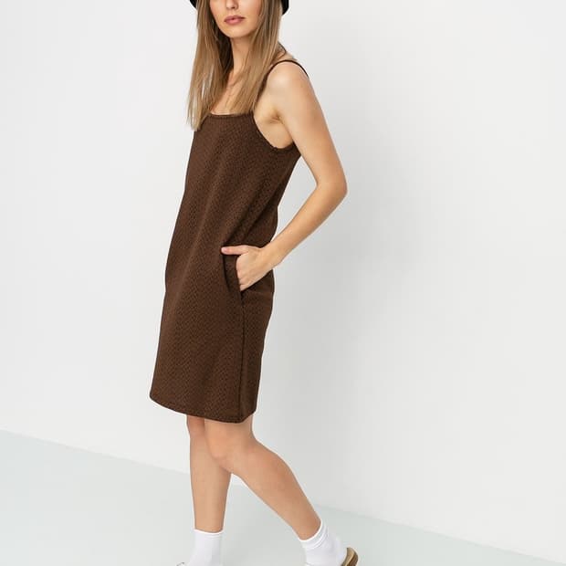 Tonal Jacquard Dress (Brown)