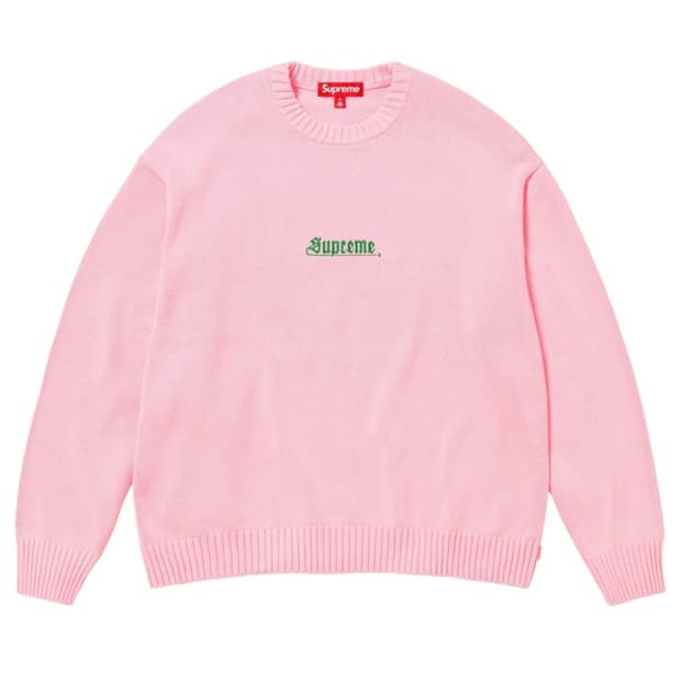 슈프림 올드 잉글리쉬 스웨터 핑크 - L