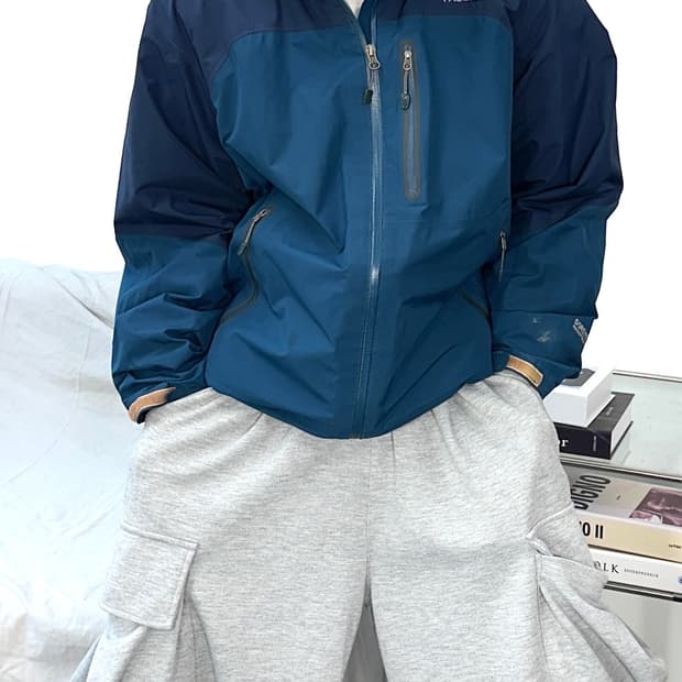 노스페이스 블루 고어텍스 바람막이 L