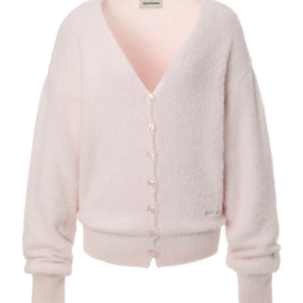 새상품 쓰리타임즈 쓰탐 페어리 니트 가디건 핑크