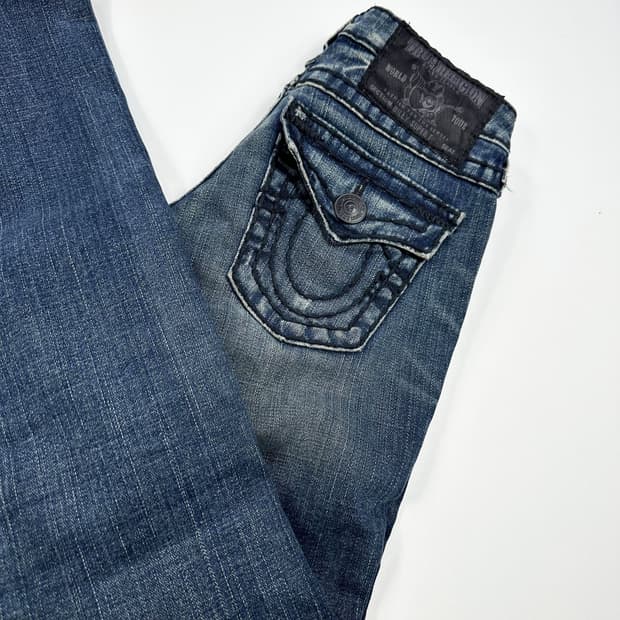 트루릴리전 usa 워싱 슬림 데님팬츠 (24인치 여성추천)