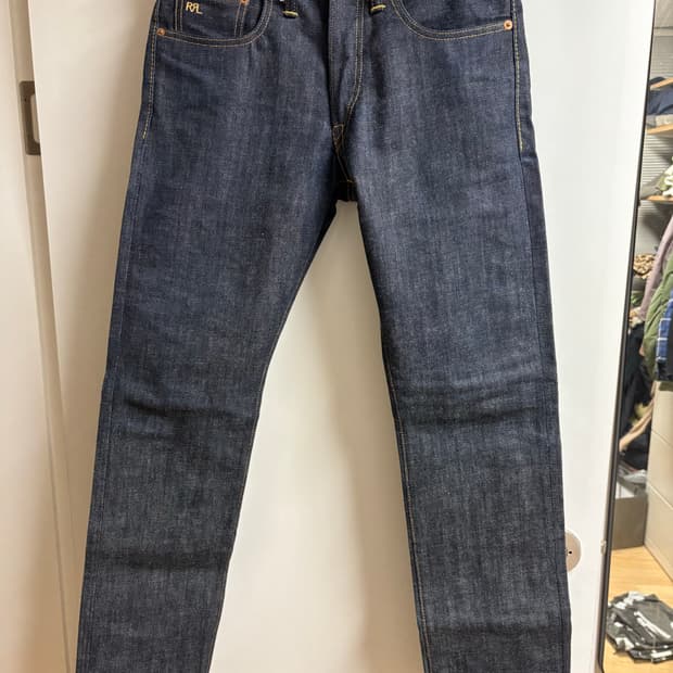 [30/30] RRL 슬림핏 셀비지 진 Rigid