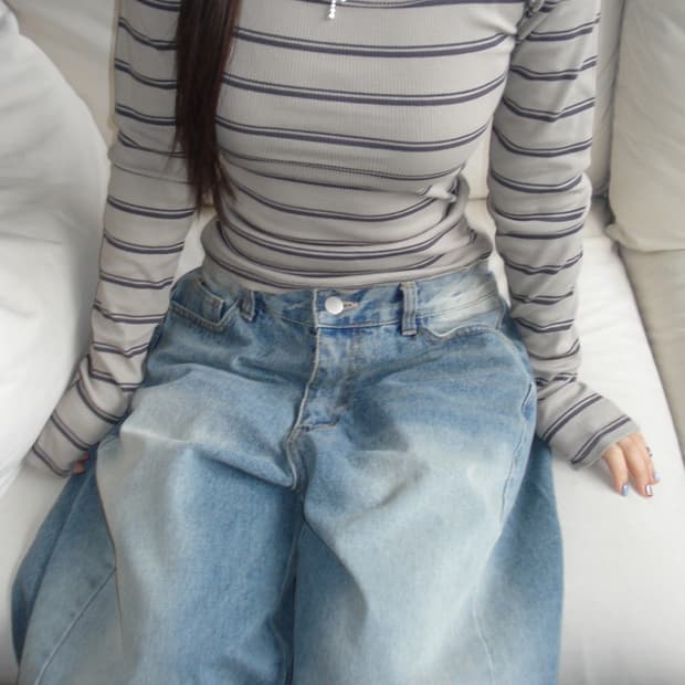 아워캐비넷 toy stripe tee