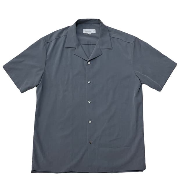 WOOYOUNGMI(솔리드옴므) 그레이블루 반팔 셔츠 46