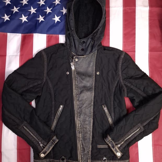 오리지날 디젤 리얼램스킨 트리밍 후드자켓