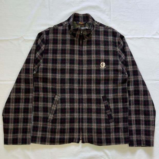 90s 베이프 울 트위드 체크 자켓