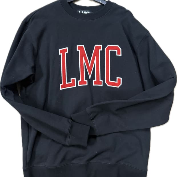 LMC 레드 로고 블랙 맨투맨 티셔츠 L
