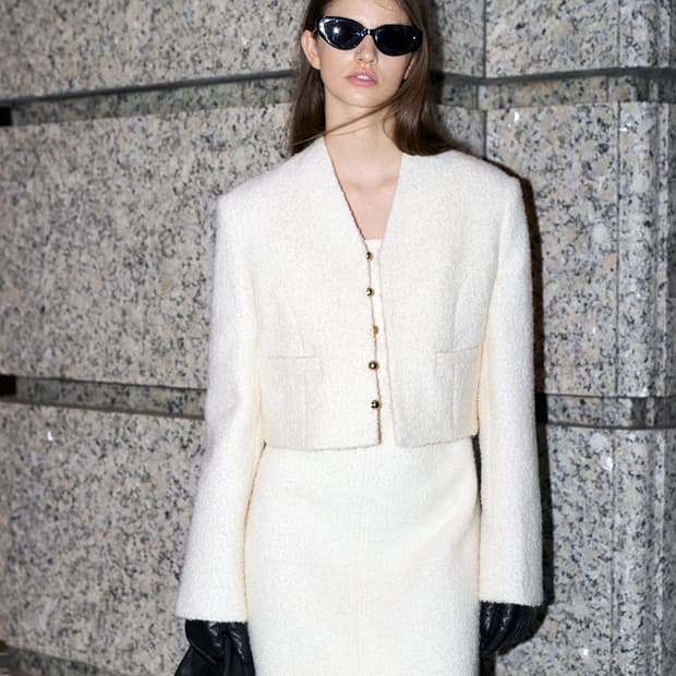 르네제이(RENE J) BOBO 부클 크롭 트위드 울자켓 55-66