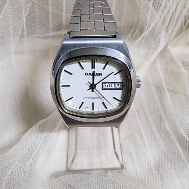 빈티지 BARON 바론 테레비 기계식 수동 시계 메탈