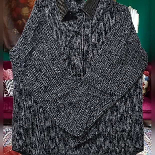 울리치 헤링본 코듀로이 카라 셔츠 자켓 L 싸이즈 105 USA