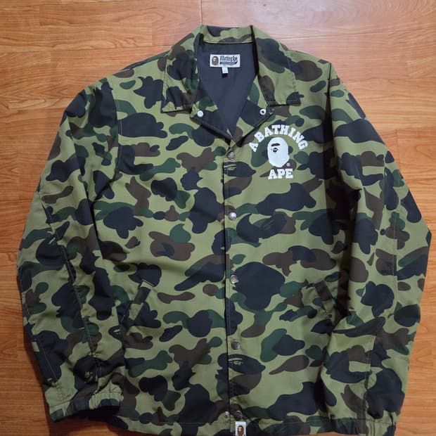 베이프 녹계 카모 코치자켓 L