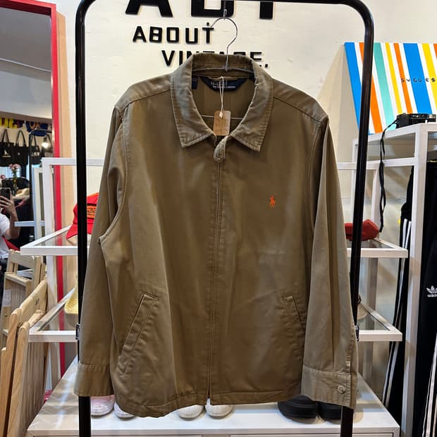90s 폴로 랄프로렌 카키 스윙탑 블루종 자켓 XL