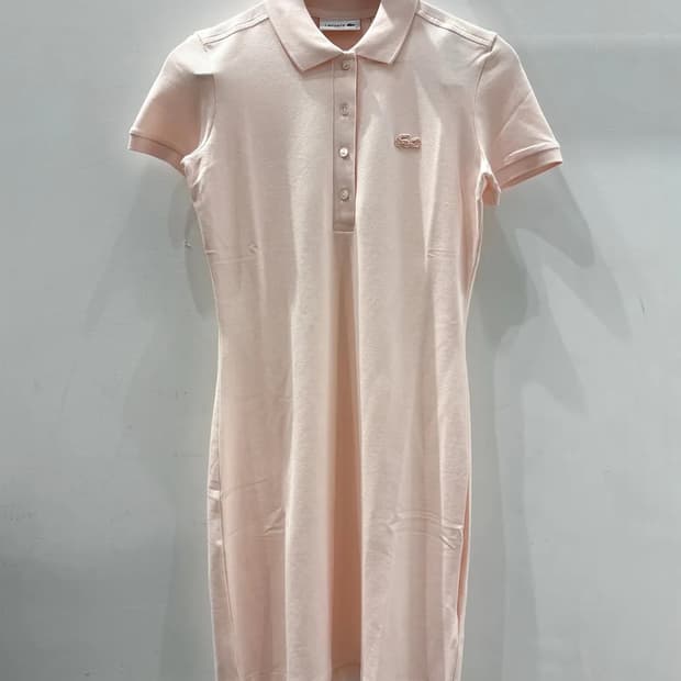 라코스테 여성 슬림핏 미니피케 핑크 원피스