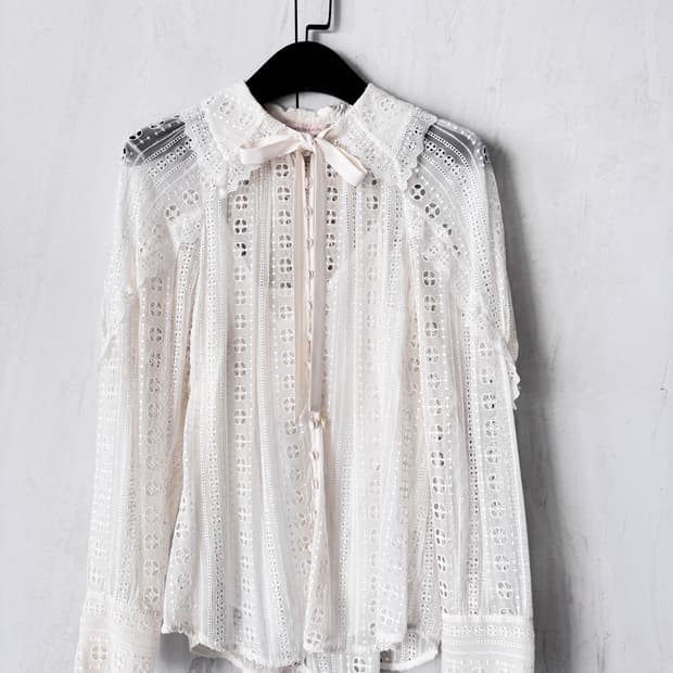 새상품 Rebecca Taylor 레이스 블라우스 S(44,55사이즈)