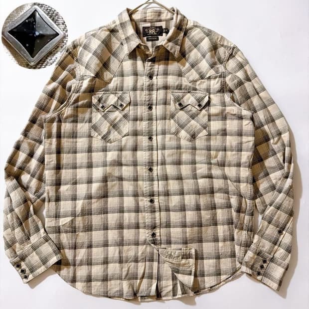 RRL 웨스턴 셔츠 오프화이트 체크