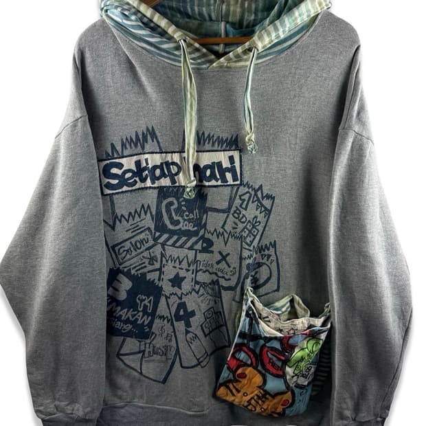 JPN 키치 그래픽 포켓 후드티2707