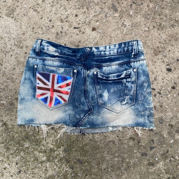 dior-dior)UK Y2K Ice Washed Short Skirts