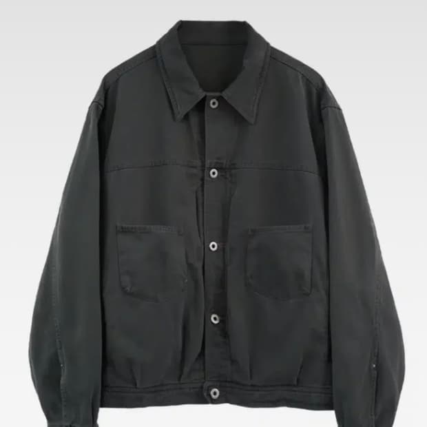 [3]폴리테루 유즈드 트러커자켓 그린차콜 2024FW