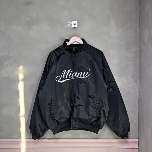 세컨모놀로그 투웨이 마이애미 베이스볼 바시티 자켓