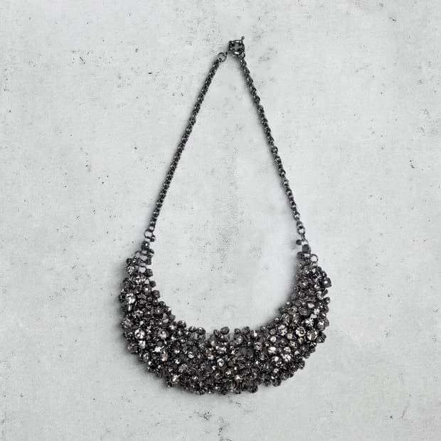 Rhinestone cluster necklace