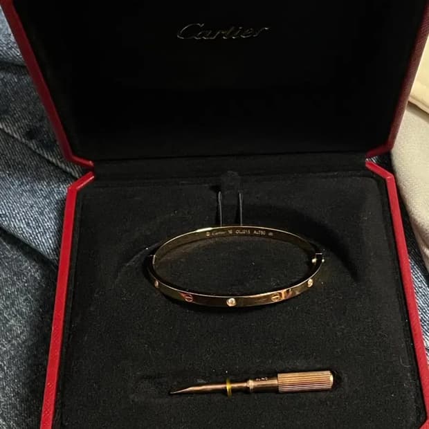 까르띠에 러브 love 팔찌 브레이슬릿 스몰핑크골드 다이아 6p 16호
