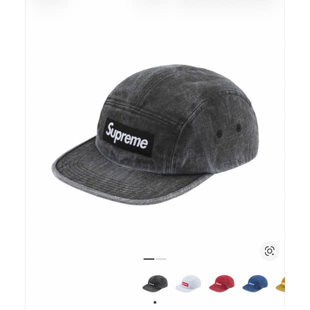 슈프림 코티드 데님 캠프캡 블랙 - 24SS