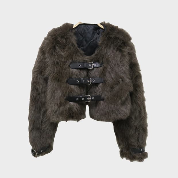 버클 포인트 페이크 퍼 자켓 60118