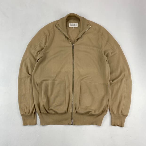 마르지엘라 백 스티치 코튼 니트 집업 (100)