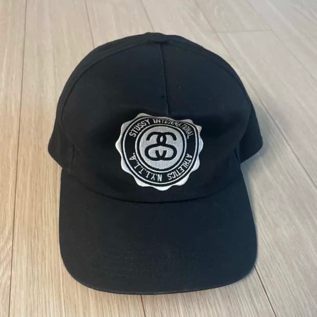 올드 스투시 로고 블랙 캡