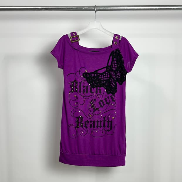 LIQUID GIRL 펑크 디테일 반팔티