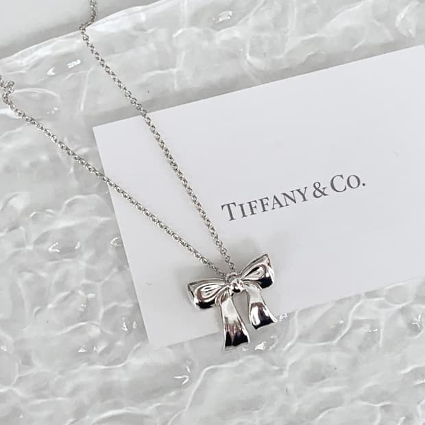 티파니 리본 펜던트 실버 목걸이 NO.107