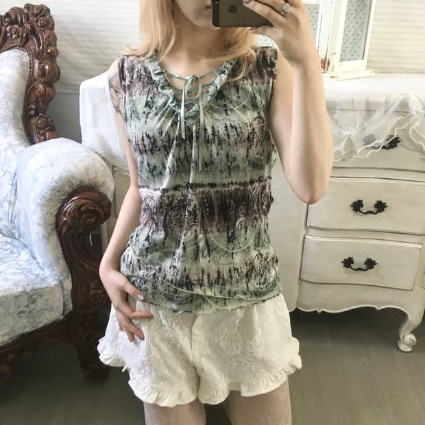 빈티지 민트 페어리 오리엔탈 슬리브리스