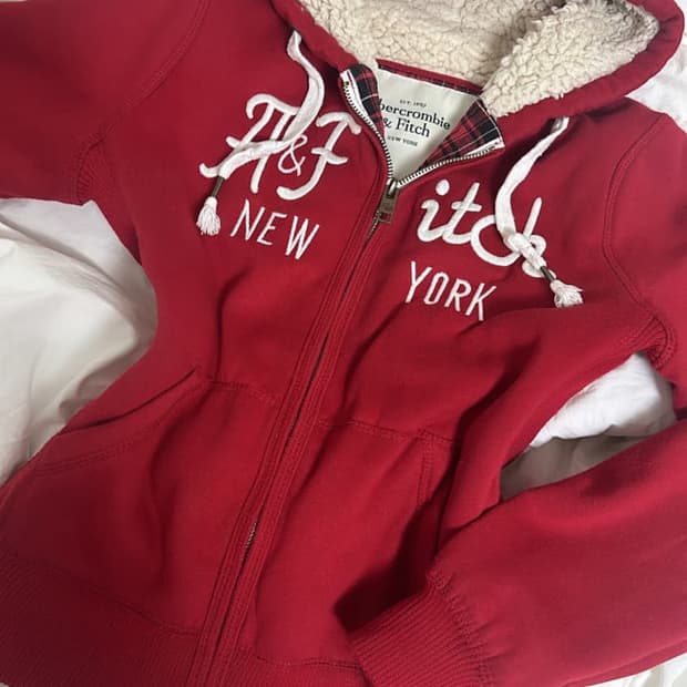 아베크롬비 희귀 y2k 레드 투웨이 후드집업
