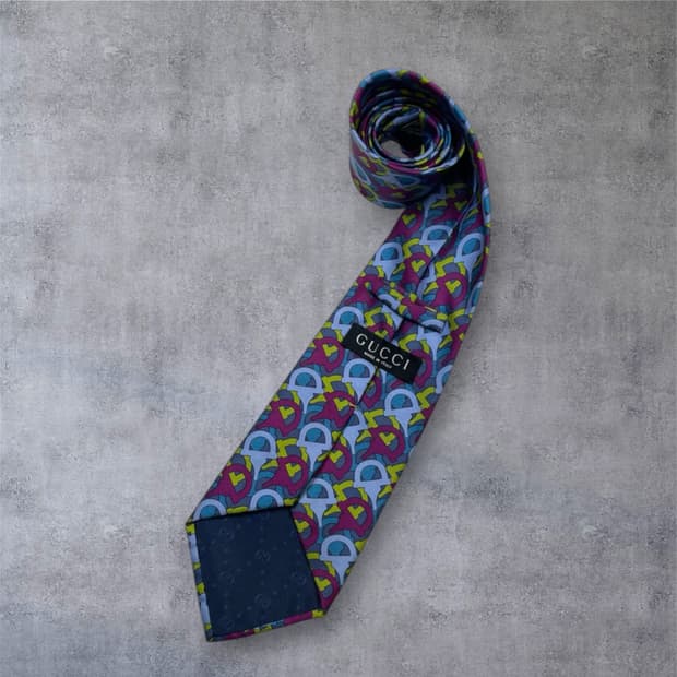 구찌 Gucci 멀티컬러 인터로킹 G 패턴 실크 넥타이
