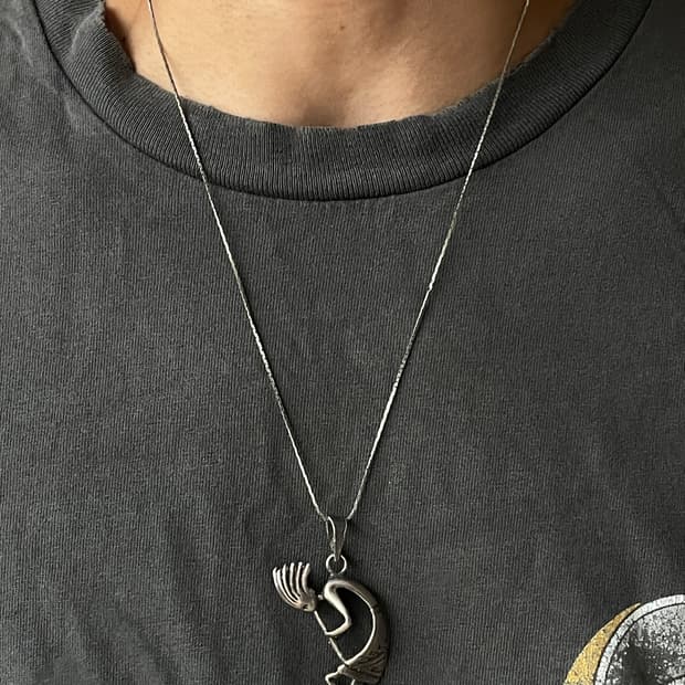 Navajo 925 Silver Kokopelli Necklace