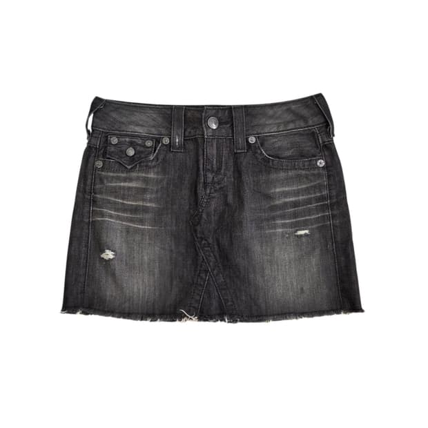 True Religion 트루릴리젼 y2k 빈티지 흑청 데님 스커트