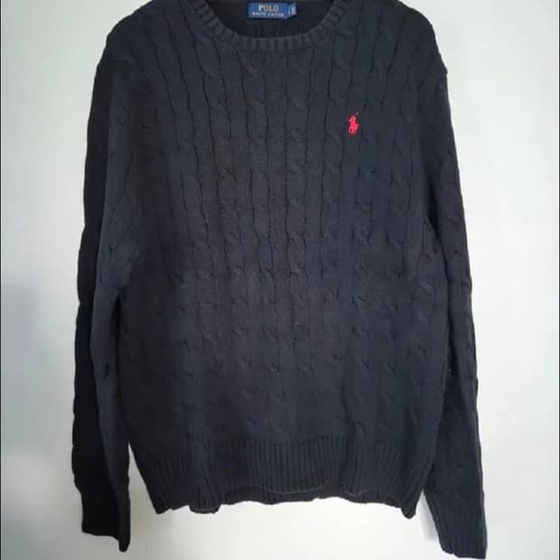 폴로 꽈배기 니트