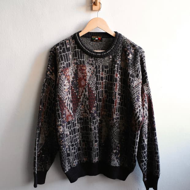 빈티지 자카드 니트