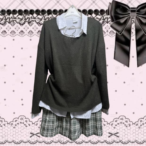 녹차 모리걸 프레피룩 코디 세트