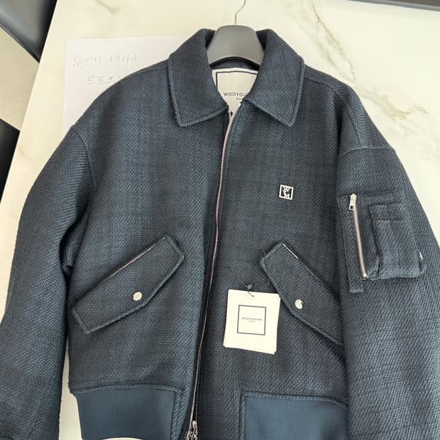 우영미 24fw 네이비 트위드 MA-1
