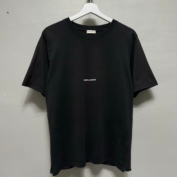생로랑 로고 프린팅 티셔츠