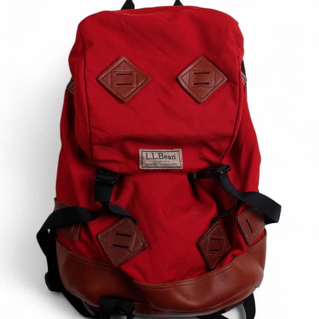 [L.L.BEAN] 빈티지 레더 트래킹 백팩 (RED Rucksack)