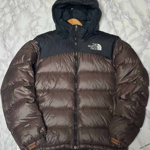 노스페이스 700 눕시 브라운 패딩 자켓