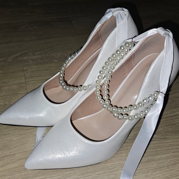 화이트 웨딩 하이힐 240-245
