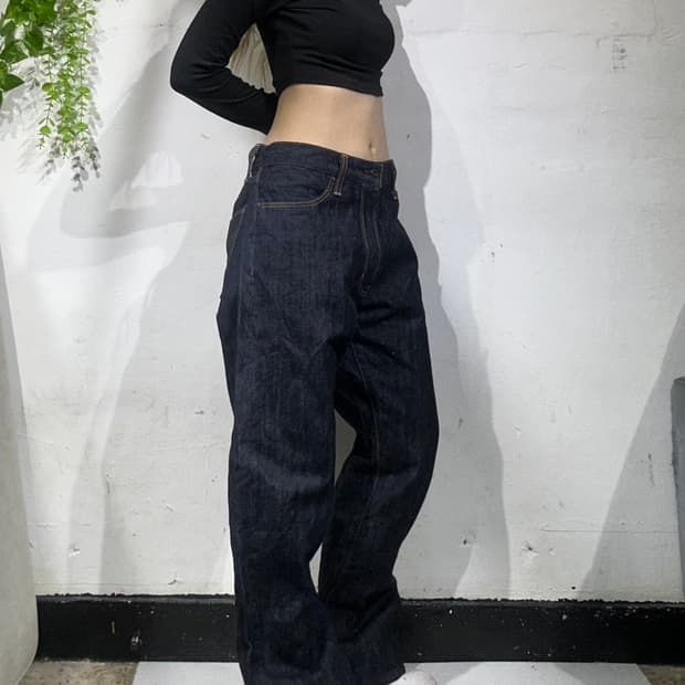 일본 빈티지 진청 백 넘버 니폰 생산 셀비지 데님 팬츠 청바지